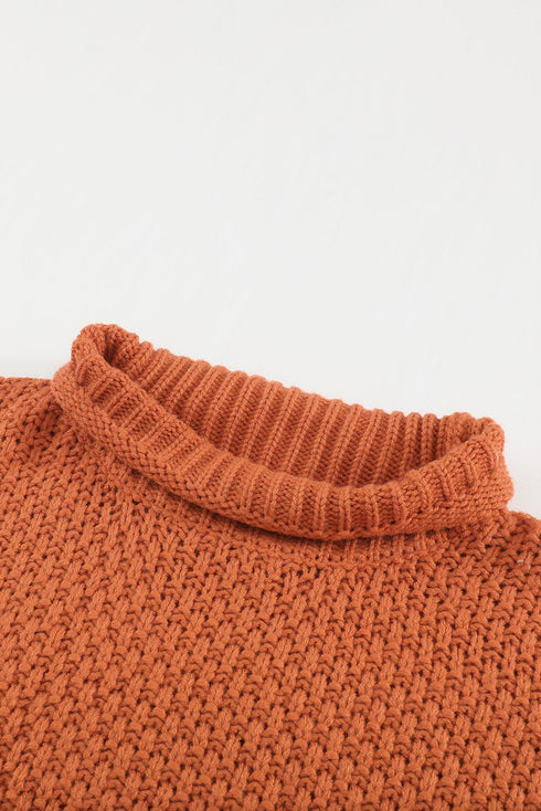 Oversized Chunky Batwing Long Sleeve Turtleneck Sweater